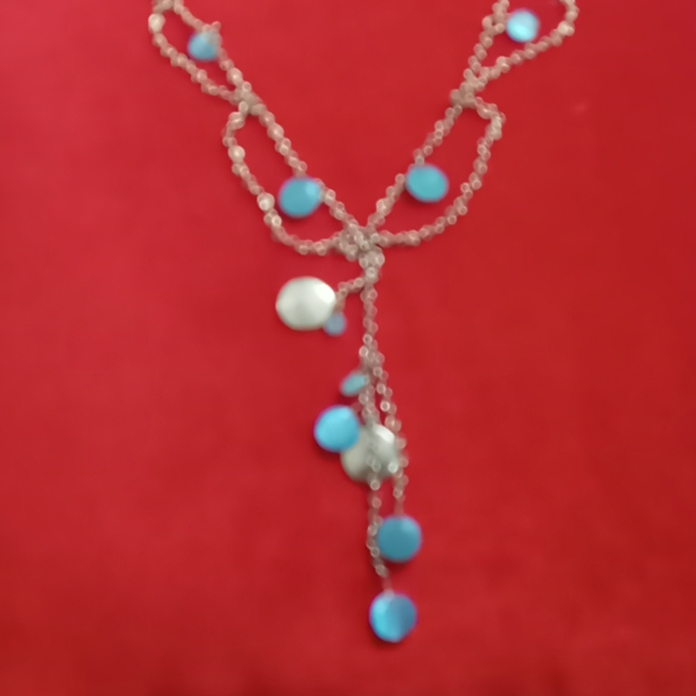 pretty blue boho necklace